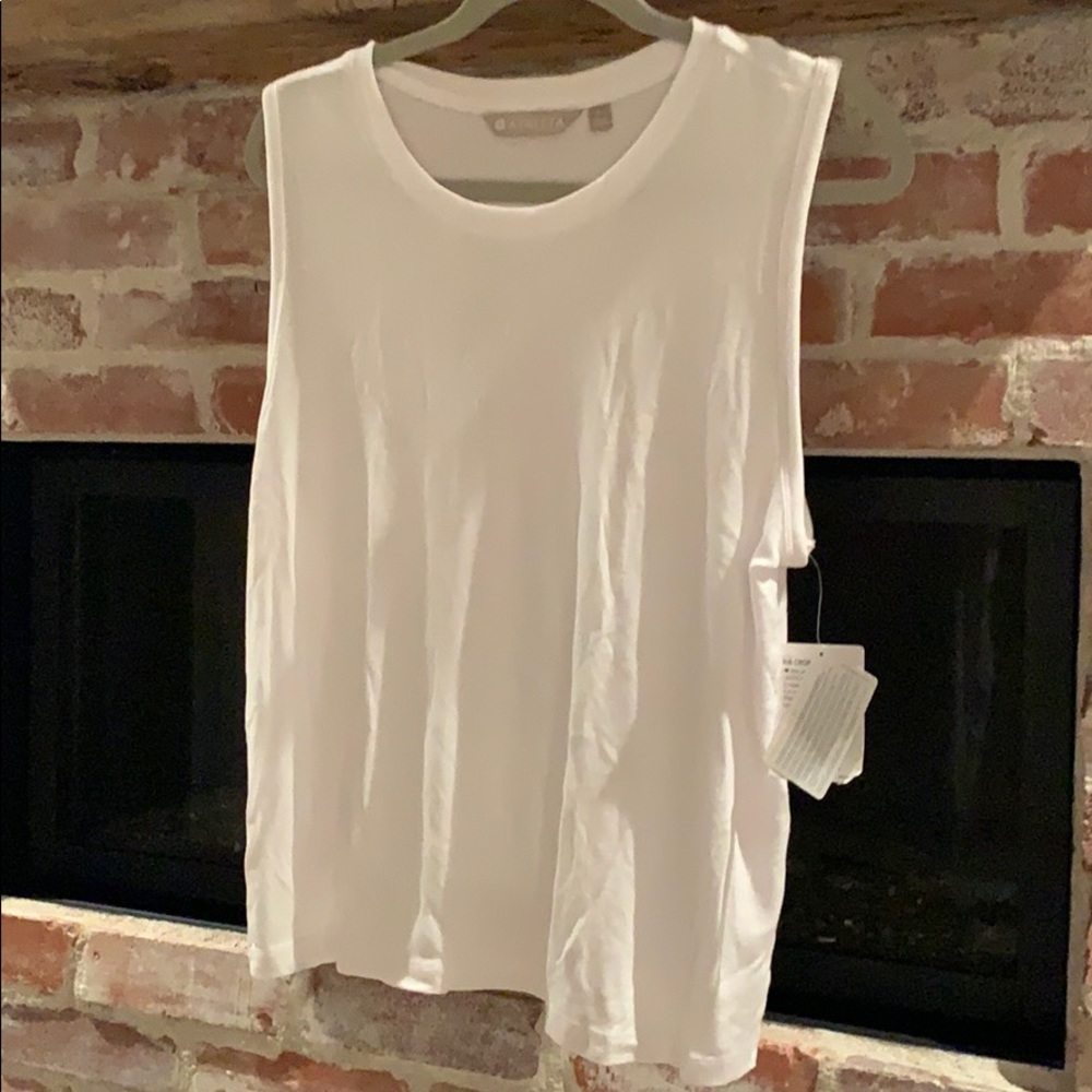 Athleta Rib Crop white tank